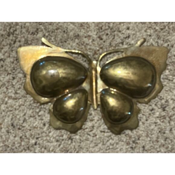 Brass Butterfly Trinket Dish PENCO Vtg Original Lamker Label Rare HTF - Picture 4 of 8
